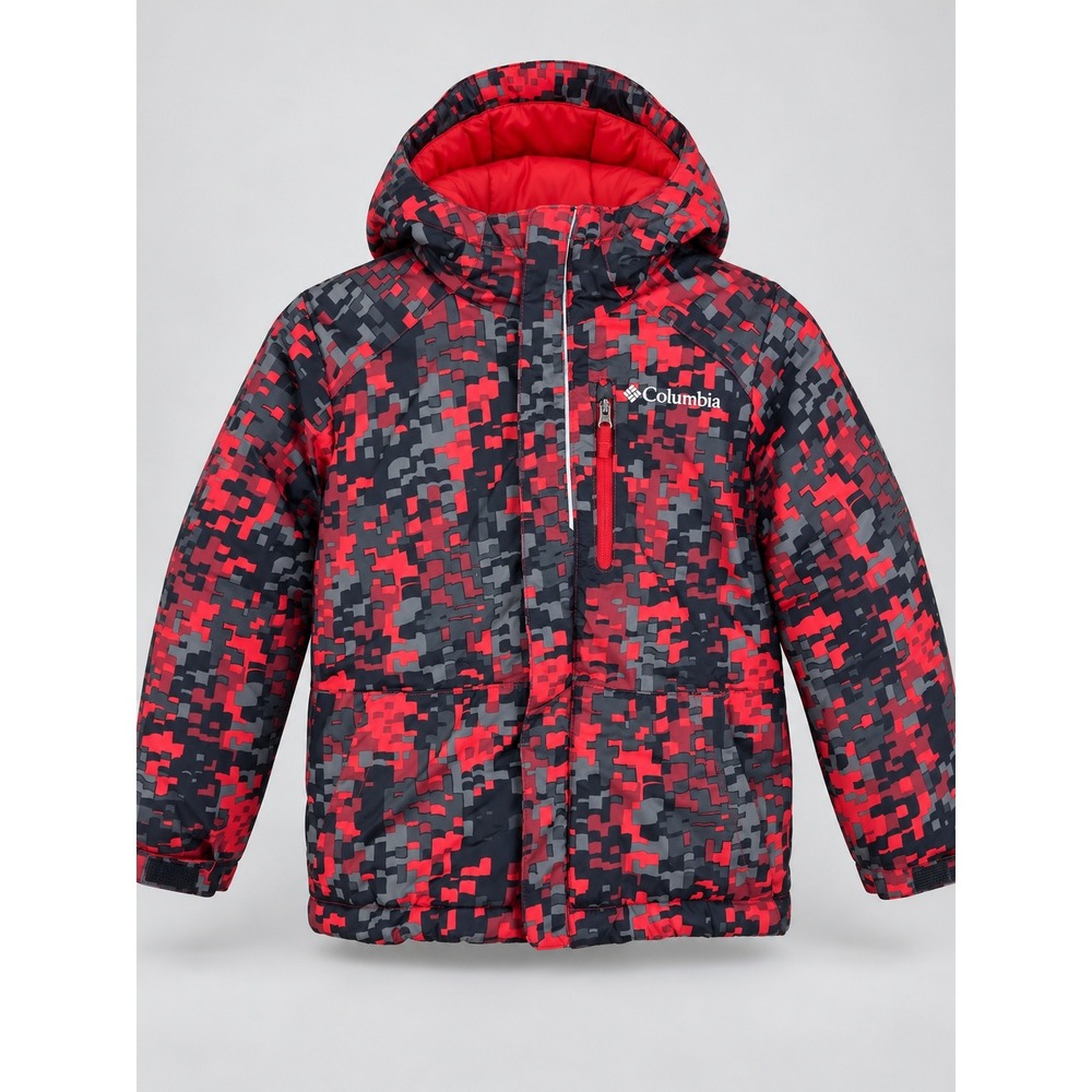 Columbia Puffer Jacket Kids XXS 4/5 Red Digital Camo Insulated Winter Coat